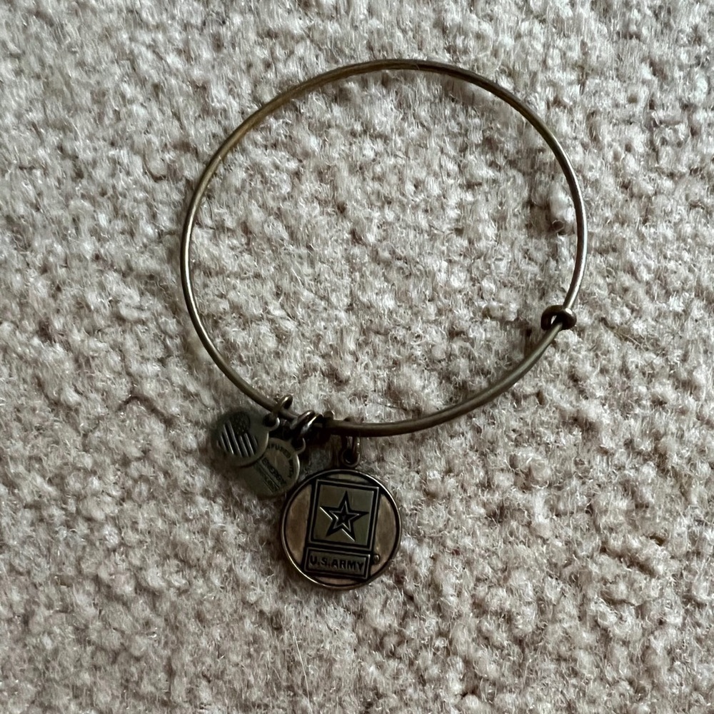 Gold us army alex and ani bangle